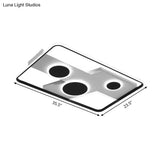 Modern Flush Mount Led Ceiling Light Fixture In Black And White Acrylic With Stepless Dimming