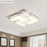 Modern Flush Mount Led Ceiling Light For Bedroom - White Acrylic Warm/White Lighting