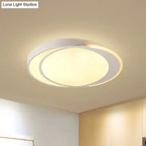 Modern Flush Mount Led Ceiling Light In White - Warm/White Lighting Square/Round Design