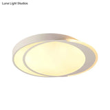 Modern Flush Mount Led Ceiling Light In White - Warm/White Lighting Square/Round Design
