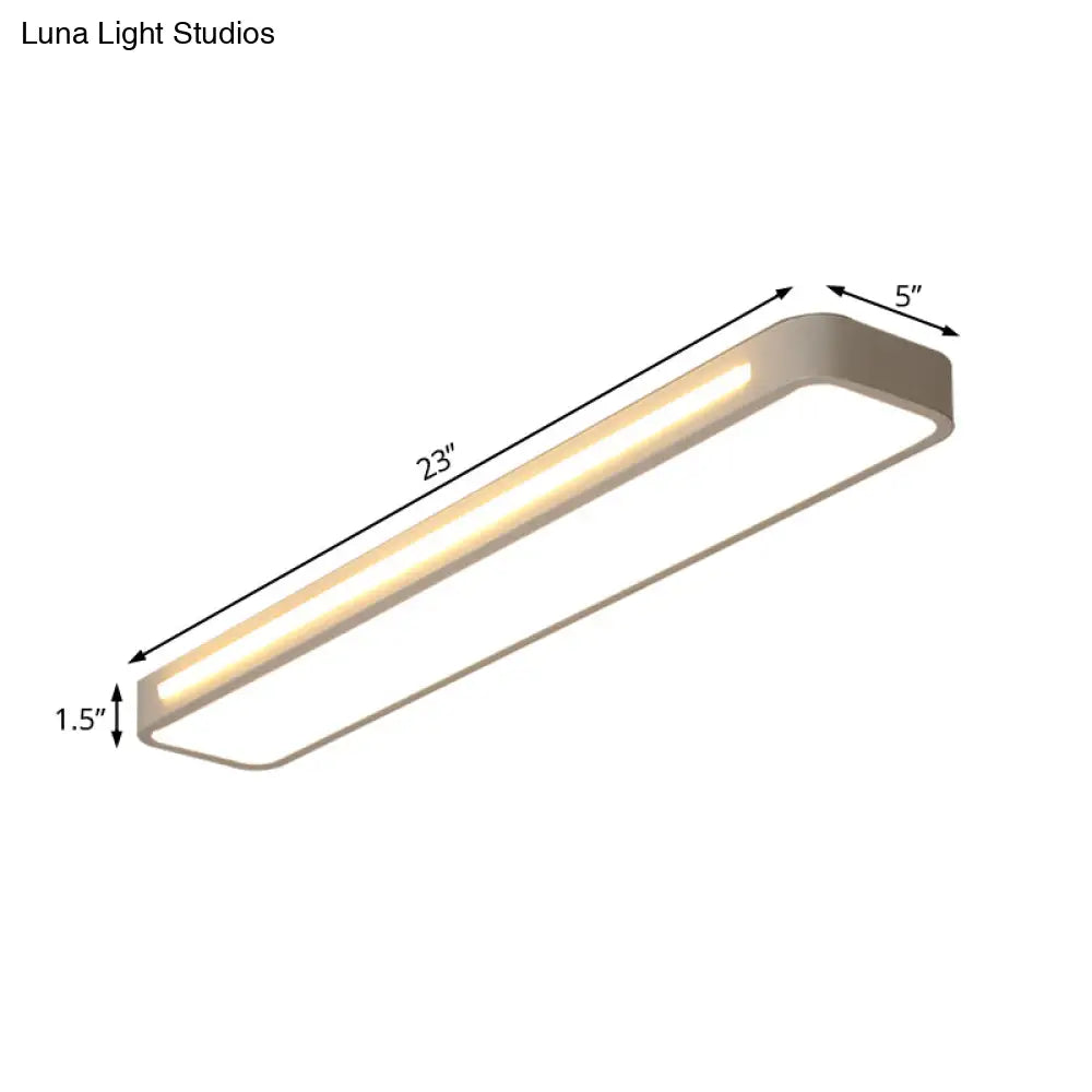 Modern Flush Mount Led Ceiling Light With Acrylic Diffuser - White/Warm 19’/23’/31’ Wide
