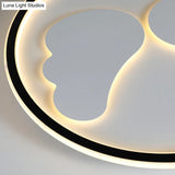 Modern Flush Mount Led Ceiling Light With Black Ring Acrylic Lamp For Kitchen