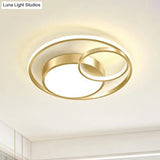 Modern Flushmount Led Ceiling Light Fixture | Stylish Ring Design For Bedrooms Metal Flush Mount