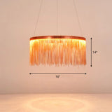 Modern Fringed Round Ceiling Pendant Light For Living Room Rose Gold / 16’’