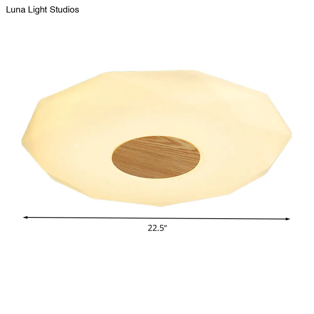 Modern Geometric Acrylic Flush Mount Led Light - 14.5’/18.5’/22.5’ W Warm/White/3 Color Options