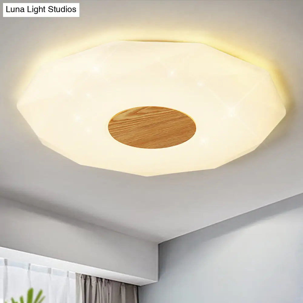 Modern Geometric Acrylic Flush Mount Led Light - 14.5/18.5/22.5 W Warm/White/3 Color Options White /
