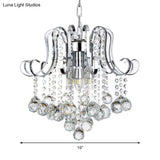Modern Geometric Crystal Ball Pendant Light - Chrome Finish - 4 Lights Chrome