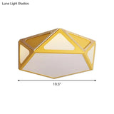 Modern Geometric Flush Light: Acrylic White/Pink/Yellow Led Ceiling Fixture Warm/White Light