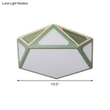 Modern Geometric Flush Light: Acrylic White/Pink/Yellow Led Ceiling Fixture Warm/White Light