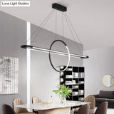 Modern Geometric Island Pendant Light Fixture With Led Metal Ceiling Dining Room Artistic Lighting