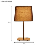 Modern Geometric Led Bedside Reading Light In Black/Beige - Stylish Fabric Task Lighting