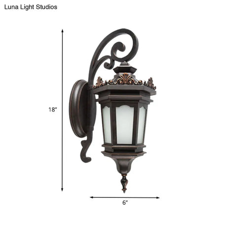 Modern Geometric Wall Sconce With Black Finish And White Glass For Country Garden