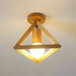Modern Geometric Wooden Flush - Mount Ceiling Light Fixture - Small Size Wood / Triangle