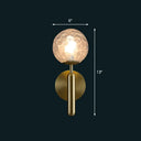 Modern Glass Ball Wall Mount Light With Brass Finish Perfect Sconce Lamp For Living Room Clear