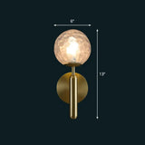 Modern Glass Ball Wall Mount Light With Brass Finish Perfect Sconce Lamp For Living Room Clear