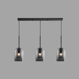 Modern Glass Bell Pendant Lamp For Stylish Bedroom Ceiling 3 / Grey Linear