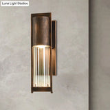 Modern Glass Black/Brass Wall Sconce With 1 Head For Industrial Style Flush Mount
