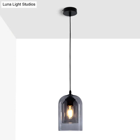 Modern Glass Cylinder Pendant Light For Dining Room - Hanging Lighting