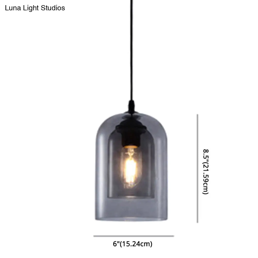 Modern Glass Cylinder Pendant Light For Dining Room - Hanging Lighting
