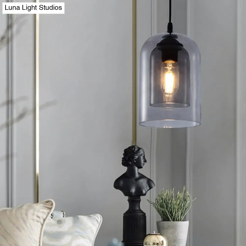 Modern Glass Cylinder Pendant Light For Dining Room - Hanging Lighting