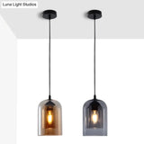 Modern Glass Cylinder Pendant Light For Dining Room - Hanging Lighting