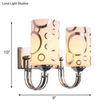 Modern Glass Cylinder Wall Sconce 1/2-Lights - Chrome Finish Bedside Lamp