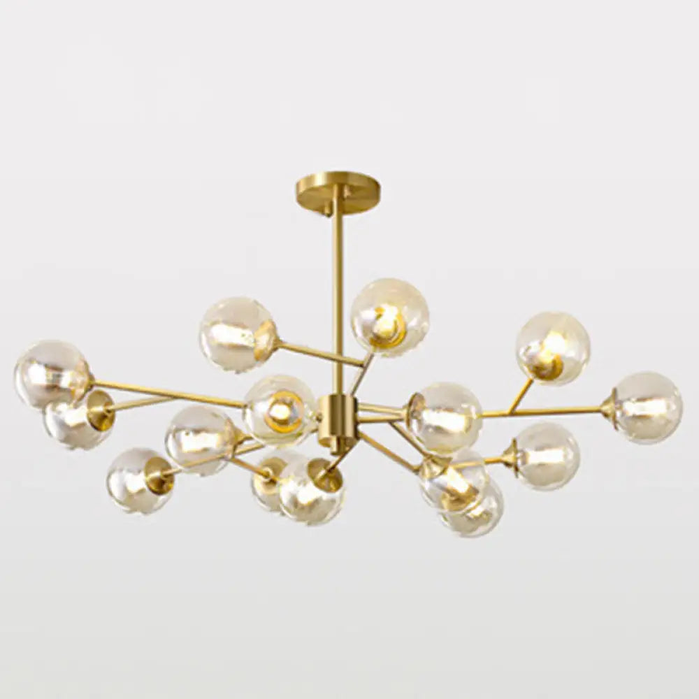 Modern Glass Globe Chandelier For Living Room - Elegant Suspension Lighting 15 / Gold