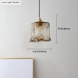 Modern Glass Hanging Light With Adjustable Wire - Brass Lamp Holder Bedside Lighting