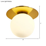 Modern Glass Orbit Ceiling Light Kitchen Flushmount Lamp - Clear/Light - Brown/Cream Single