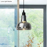 Modern Glass Pendant Lamp - White/Black Bowl Cone Or Saucer Design Led Ceiling Light In White/Warm