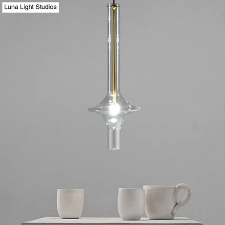 Modern Glass Pendant Light For Dining Room - 1-Light Hanging Lamp