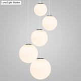 Modern Glass Pendant Lighting Fixture - White Hanging Light For Globe Clothes Shop