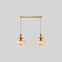 Modern Glass Pendant Lighting For Dining Room Table 2 / Cognac Linear