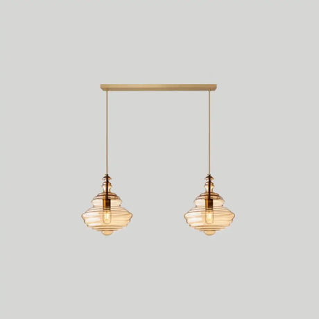 Modern Glass Pendant Lighting For Dining Room Table 2 / Cognac Linear