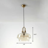Modern Glass Pot-Shaped Pendant Light For Dining Room Ceiling Cognac