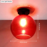 Modern Glass Semi Flush Mount Ceiling Light With Spherical Shade For Hallway
