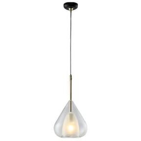 Modern Glass Teardrop Pendant Lamp For Living Room Clear