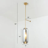 Modern Glass Wall Lamp With Brass Sconce And Mesh Guard Smoke Gray / Straight