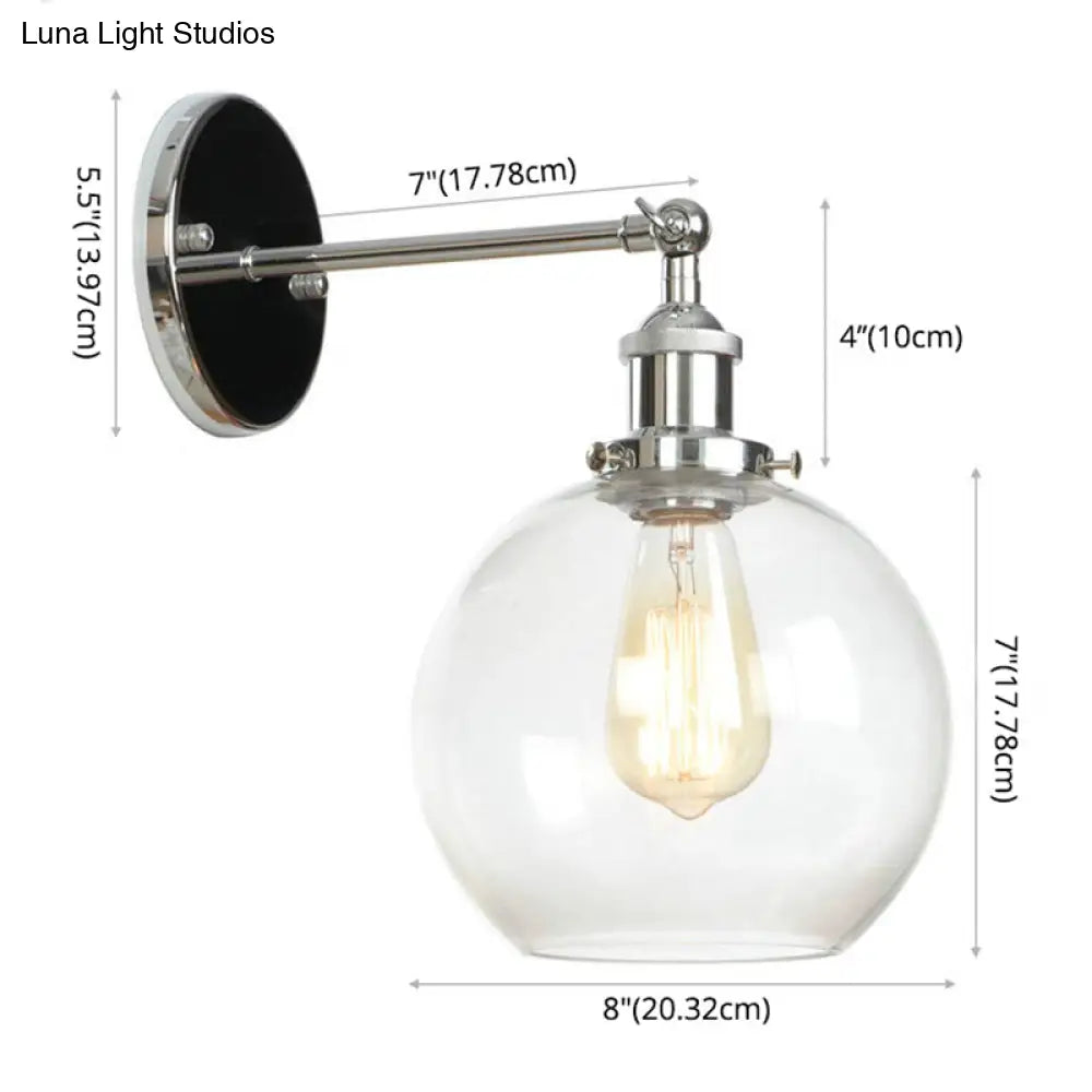 Modern Glass Wall Sconce Light For Indoor Décor - Single Fixture With Transparent Shade
