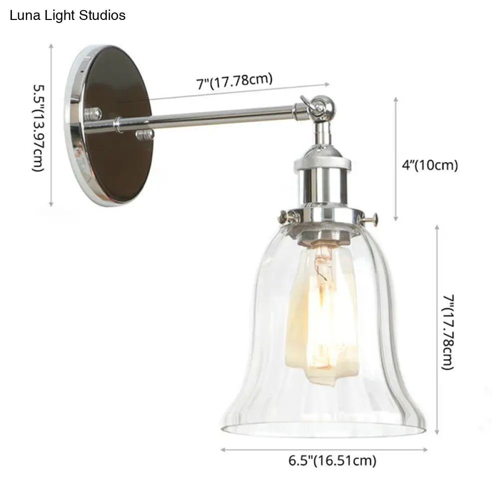 Modern Glass Wall Sconce Light For Indoor Décor - Single Fixture With Transparent Shade