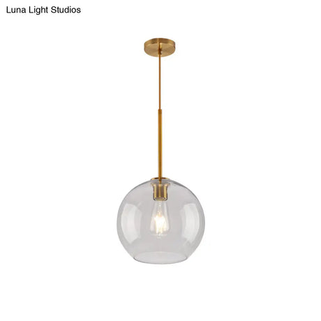 Modern Global Pendant Light With Clear/Amber Glass And Gold Finish Available In 3 Sizes