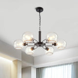 Modern Globe Chandelier: Black/Gold/White | 3/6 Light Pendant For Living Room 6 / Black