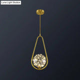 Modern Globe Glass Pendant Light For Bedroom Led Hanging Ceiling Fixture In Brass
