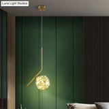 Modern Globe Glass Pendant Light For Bedroom Led Hanging Ceiling Fixture In Brass