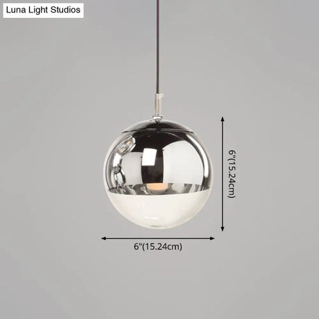 Modern Globe Pendant Light: Simple Glass Fixture For Restaurants