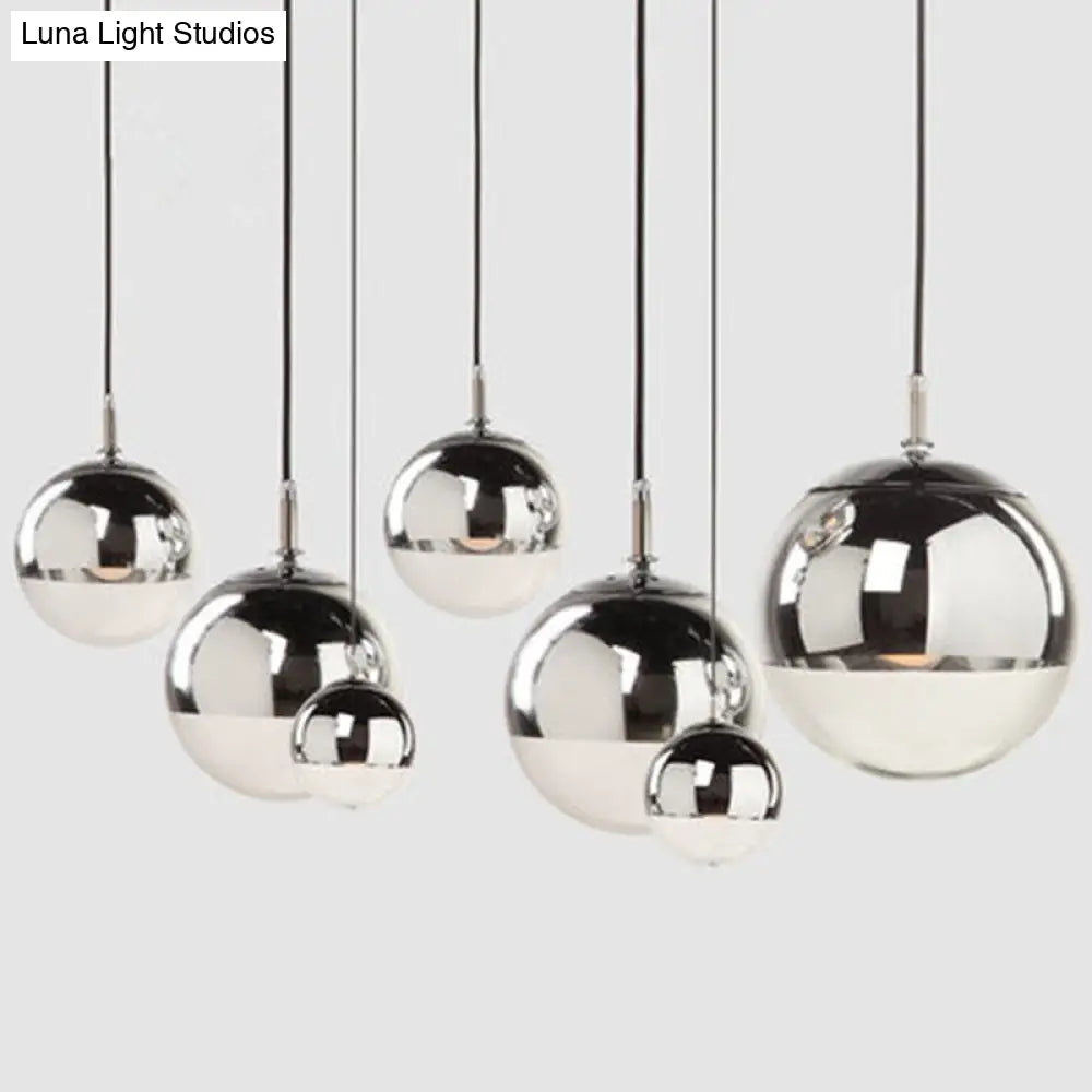 Modern Globe Pendant Light: Simple Glass Fixture For Restaurants