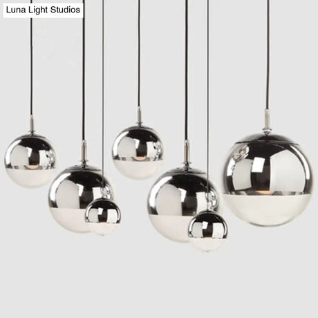 Modern Globe Pendant Light: Simple Glass Fixture For Restaurants