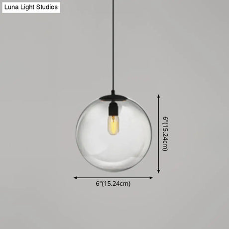 Modern Globe Pendant Light: Simple Glass Fixture For Restaurants