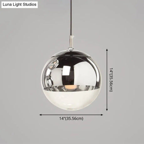 Modern Globe Pendant Light: Simple Glass Fixture For Restaurants