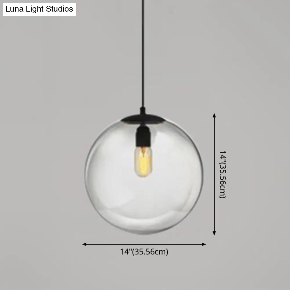 Modern Globe Pendant Light: Simple Glass Fixture For Restaurants